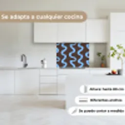 Kronkelende lijnen - Blauw - Bruin - Minimalistisch keuken achterwand 2 middel 865 -sfeer4_ES