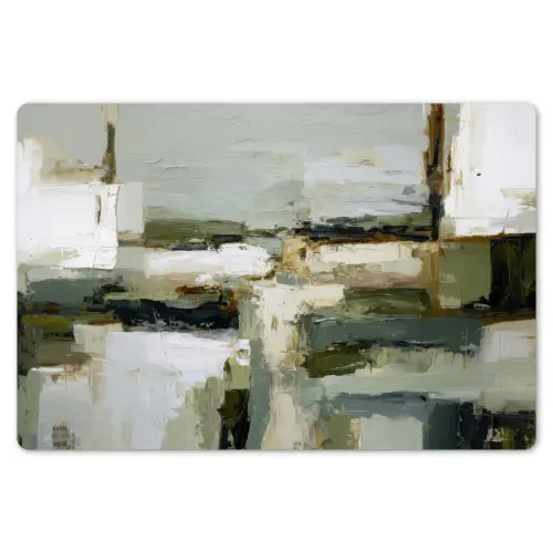 Penseelstreken - Groen - Abstract - Japandi Placemat vinyl groot -zzsfeer1_Kitchenyeah-website