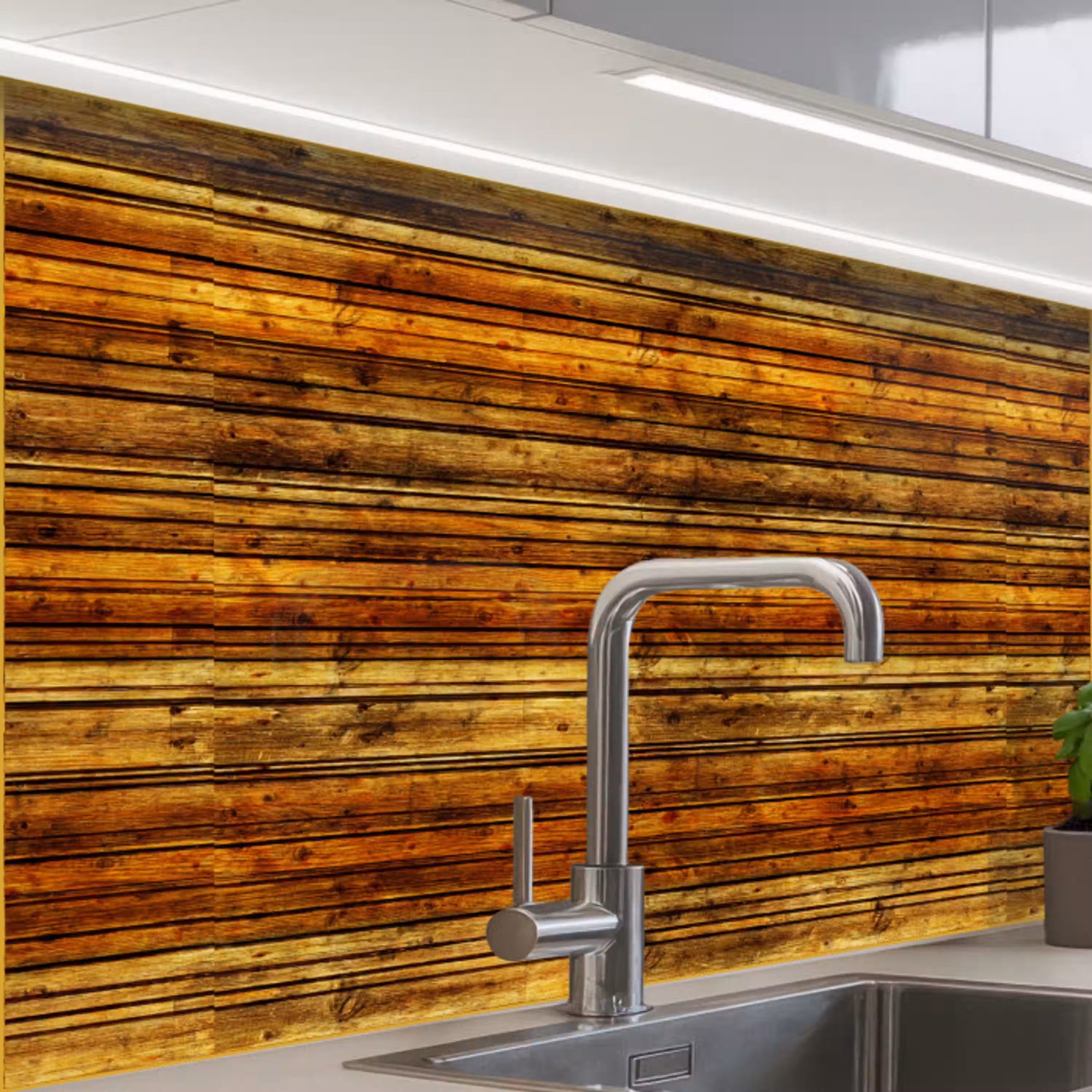 Vintage - Hout - Patronen - Planken keuken achterwand 2 middel 865 -zzzz3d_schuin