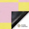 Schaakbord patroon - Geel - Roze - Blokjes Deurmat klein -antislip_NL