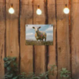 Schaap - Bloemen - Weide tuinposter los doek klein -sfeer1