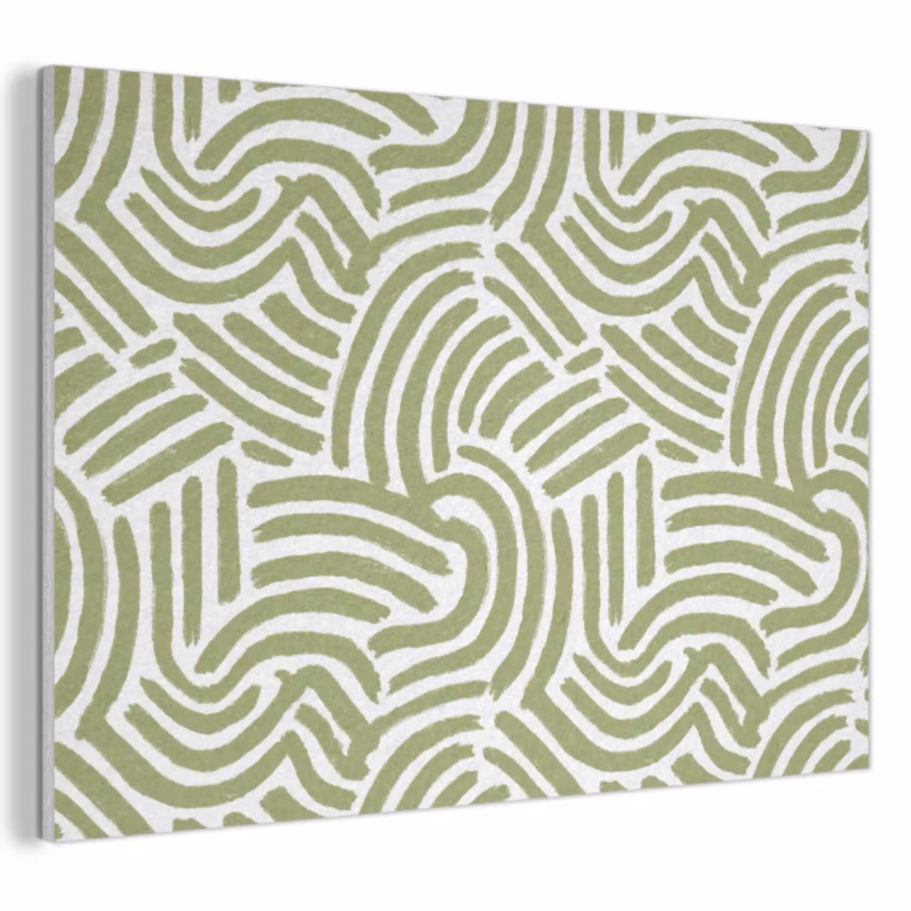 Saliegroen - Abstract - Bogen - Handgetekend - Patroon PET vilt klein 837 -3d