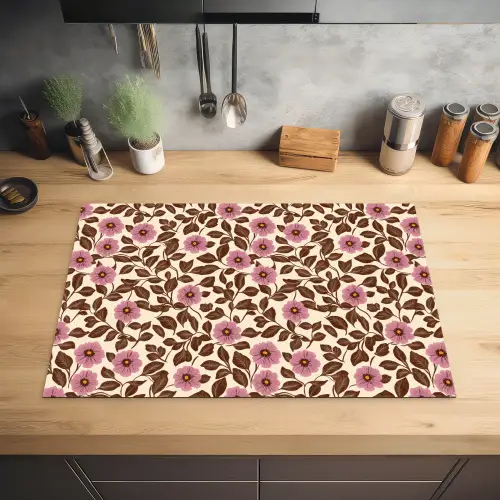 Bloemen - Bladeren - Kleurrijk Inductie beschermer vinyl 3mm klein 276 -sfeer5