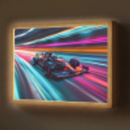 Formule 1 - Auto - Race - Jongens - Kleurrijk Light Box met batterij (Wandlamp) middel -z3d_website