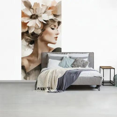 Bloesem - Portret - Gezicht fotobehang vinyl groot -slaapkamer