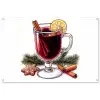 Wijn - Drinken - Gluhwein - Winter - Illustratie - Kerst tuinposter los doek groot -3d