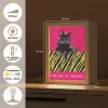 Kat - Baas - Roze - Tijgerprint Light Box met kabel (Tafellamp) klein -USP_NL