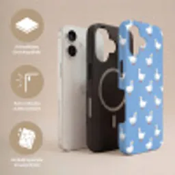 Ganzen - Elegant - Blauw Toughcase MagSafe Apple iPhone 17 klein 1017 -USP_Lagen_DE