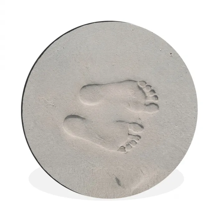 Voeten - Afdrukken - Zand Wandcirkel aluminium klein -3d