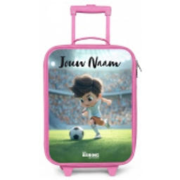 Jongen - Stadion - Voetbal - Zonlicht Kinderkoffer - Roze klein -zz3dotto