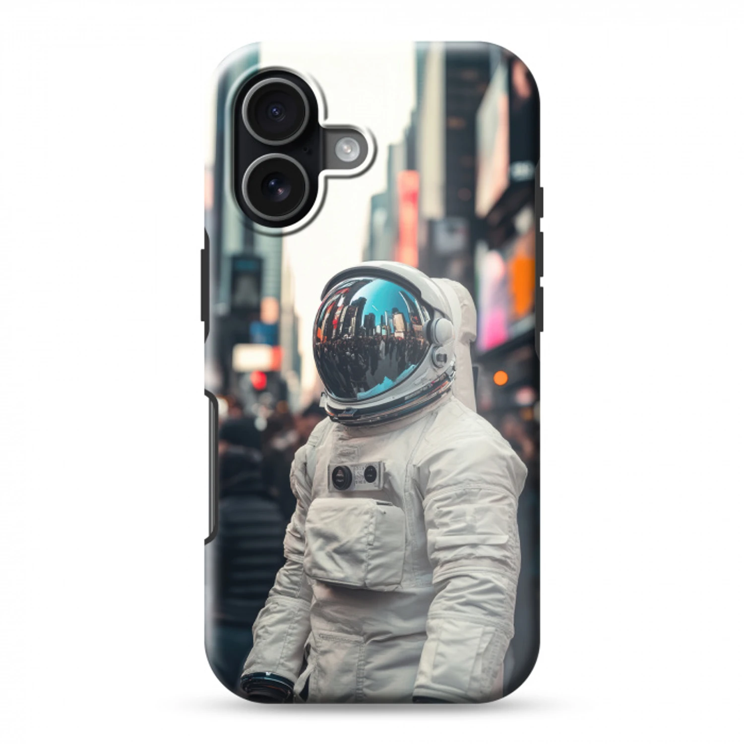 Stad - Mensen - Astronaut - Wit Toughcase MagSafe Apple iPhone 17 klein -3d