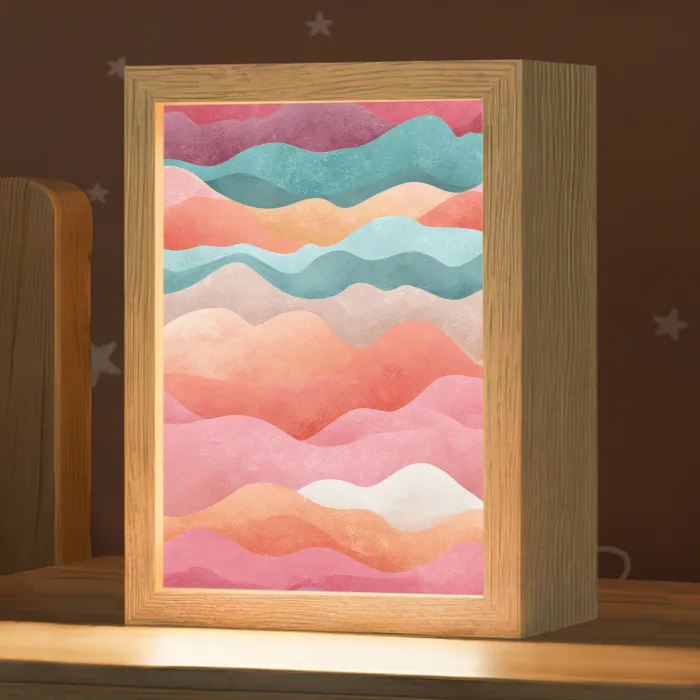 Golven - Kleurrijk - Abstract Light Box met kabel klein -zzz_3d_website