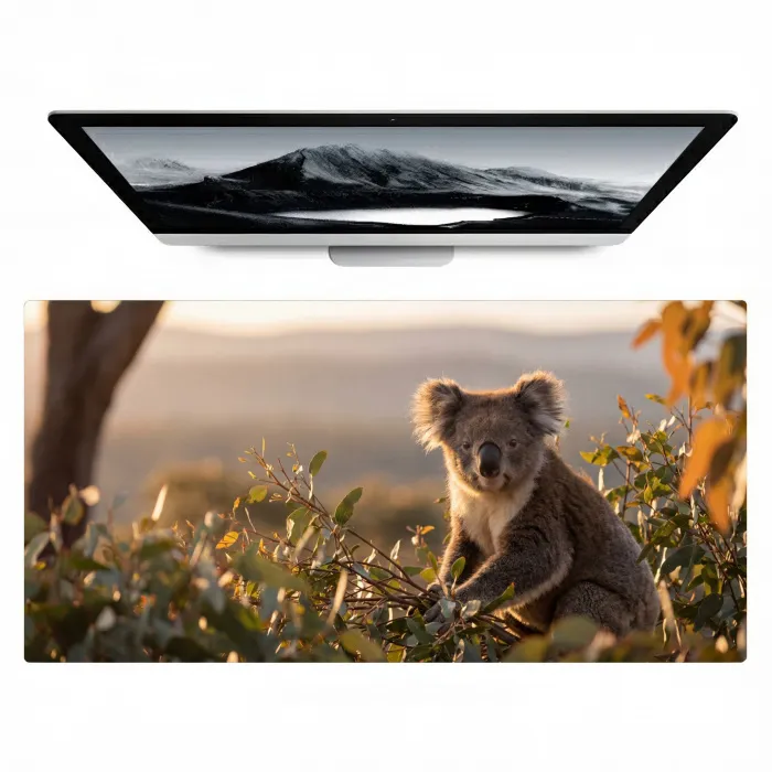 Koala - Bladeren - Ochtendlicht Muismat XXL klein -zzz3d