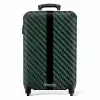 Groene carbonstructuur met zwarte middenstreep NBS - Handbagage koffer - Volwassenen Unisex middel -productfoto_recht