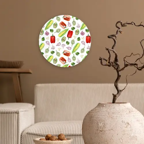 Paprika - Mais - Oost Wandcirkel plexiglas klein 852 -sfeer1