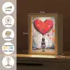 Meisje - Hart - Graffiti - Kunst - Kleuren - Rood Light Box met kabel (Tafellamp) klein -USP_websiteoverzichtNL