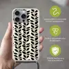 Botanisch - Dessin - Zwart - Beige Hoesje iPhone 16 Pro Max met koord klein 804 -sfeer2_NL