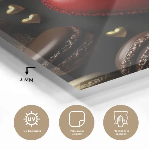 Macarons - Rood - Hart plexiglas 5mm klein -sfeer2