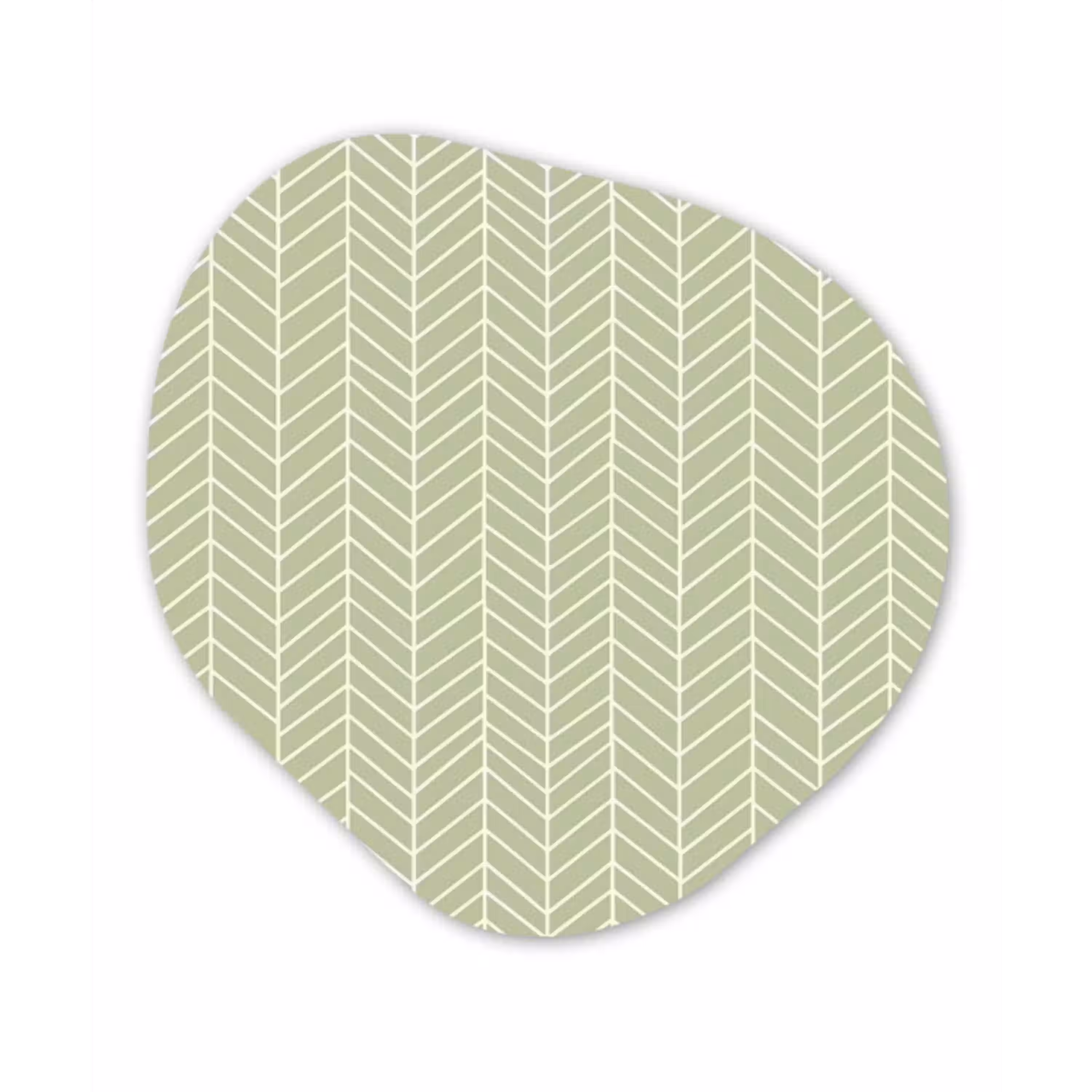 Saliegroen - Visgraat - Geometrisch - Patroon Wandcirkel Organisch Forex 3mm klein 629 -3d