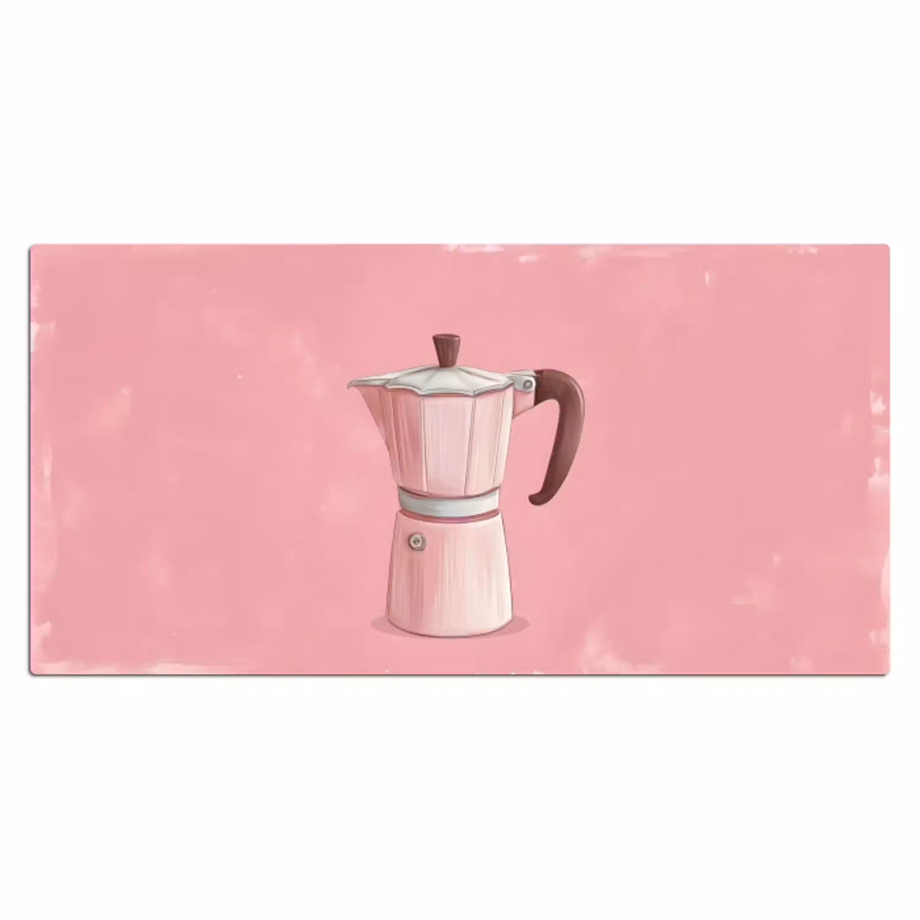 Roze - Mokkapot - Illustratie - Koffie Muismat XXL klein -3d_leeg