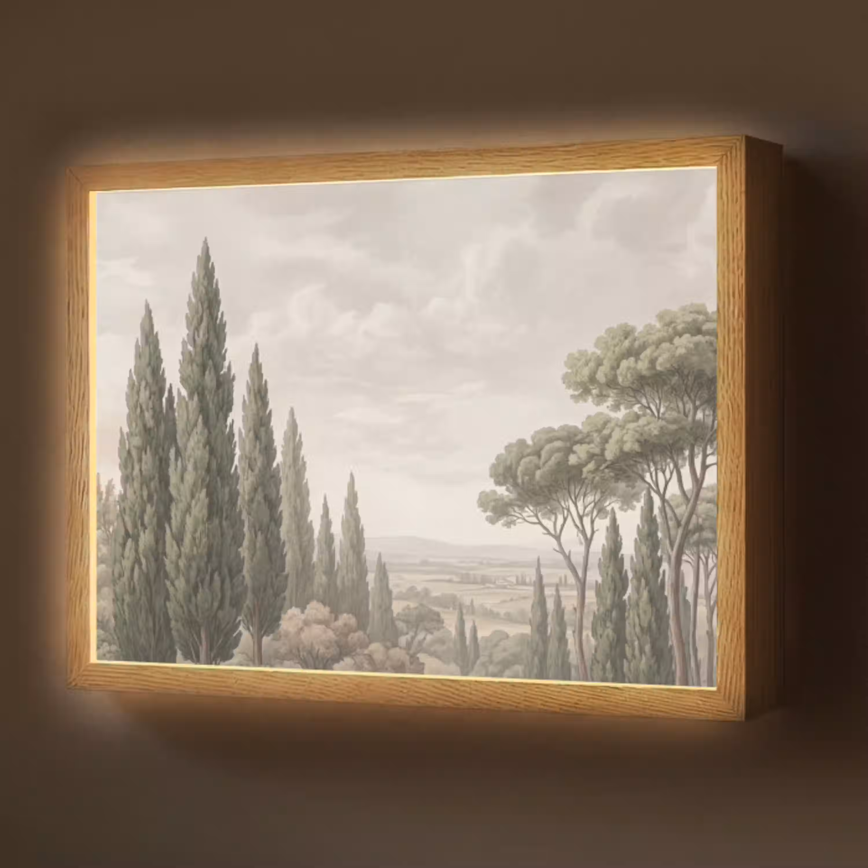 Vallei - Bos - Natuur - Groen Light Box met batterij (Wandlamp) middel -z3d_website