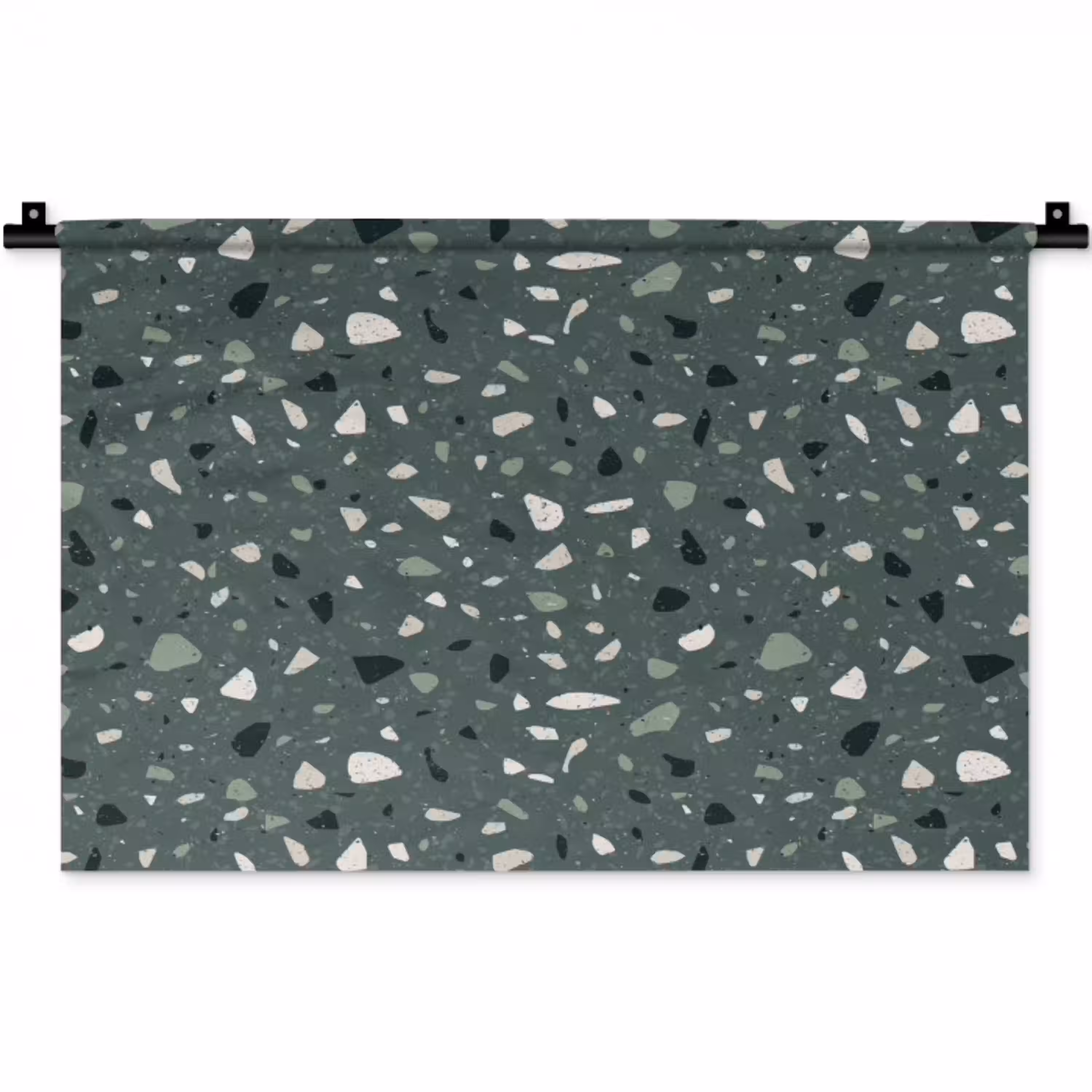 Terrazzo -  Patroon - Kleurrijk - Groen Wandkleed katoen klein 269 -zz3d