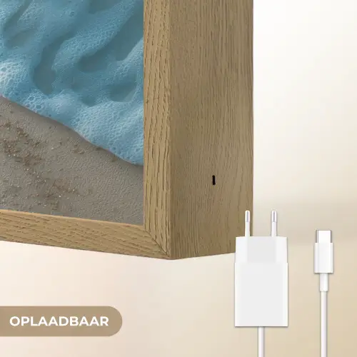 Zeesterren - Zand - Zee - Blauw Light Box met batterij (Wandlamp) middel -USP_websiteoplaadbaarNL