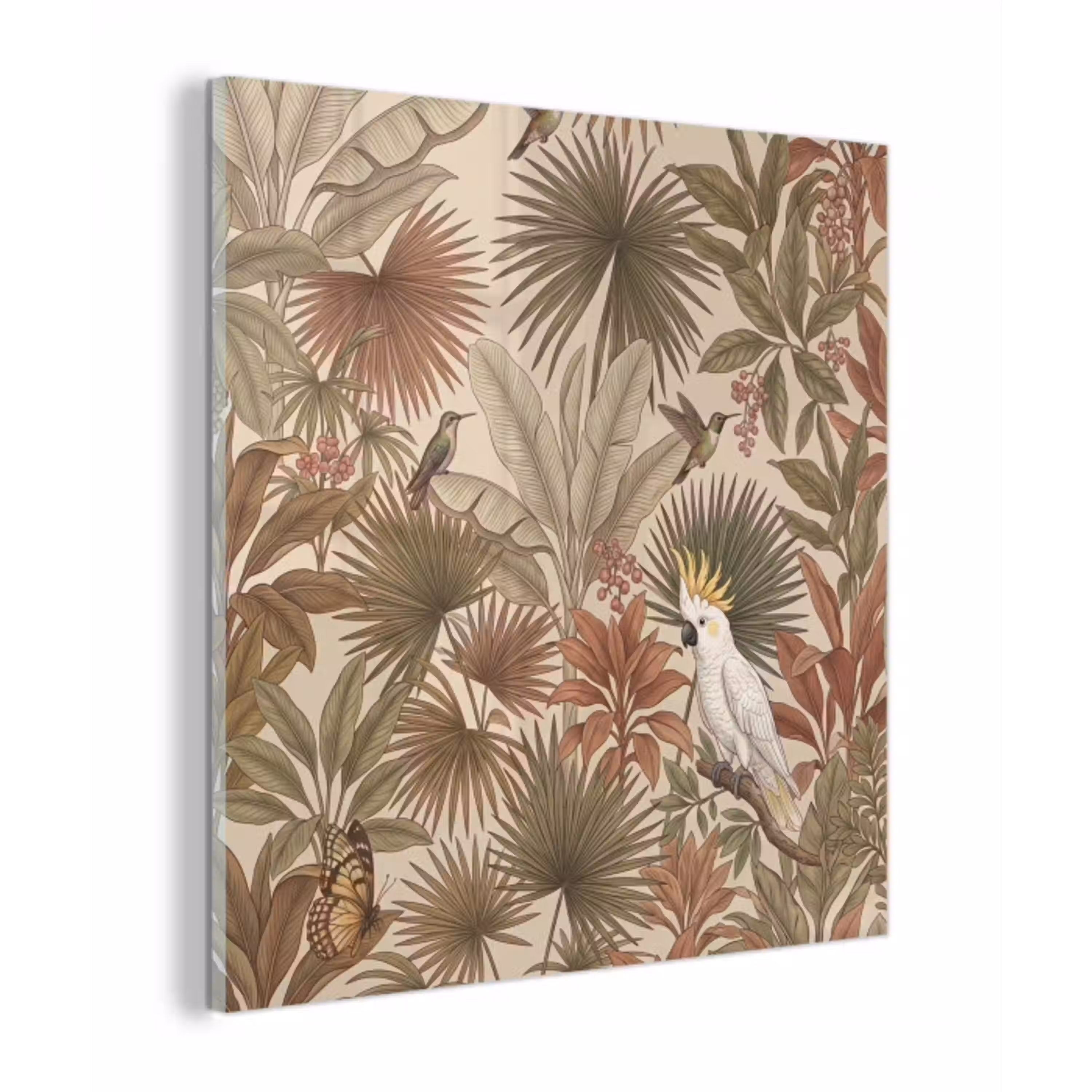 Tropisch - Vogels - Beige plexiglas 5mm klein -z3d