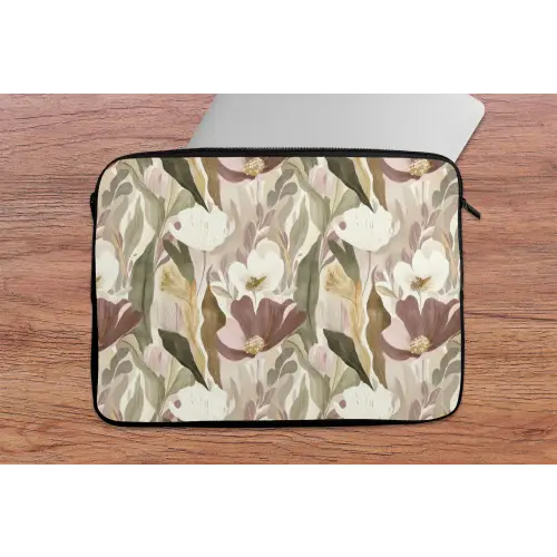 Bloemen - Aquarel - Kleurrijk laptophoes neopreen klein 279 -tafel