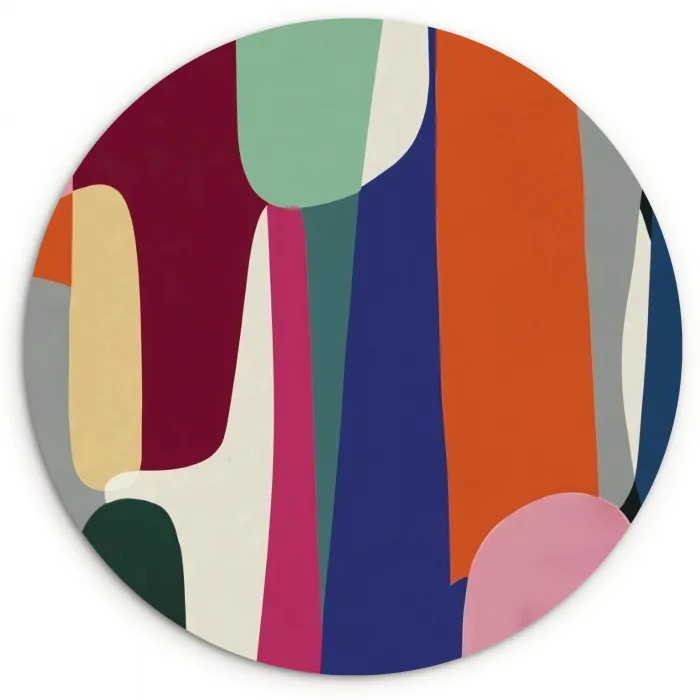 Vormen - Ritmisch - Kleuren - Abstract Wandcirkel plexiglas klein -3d