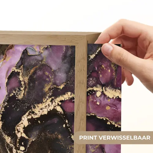 Marmer - Gold - Steen - Abstract Light Box met batterij (Wandlamp) middel -USP_websiteprintNL