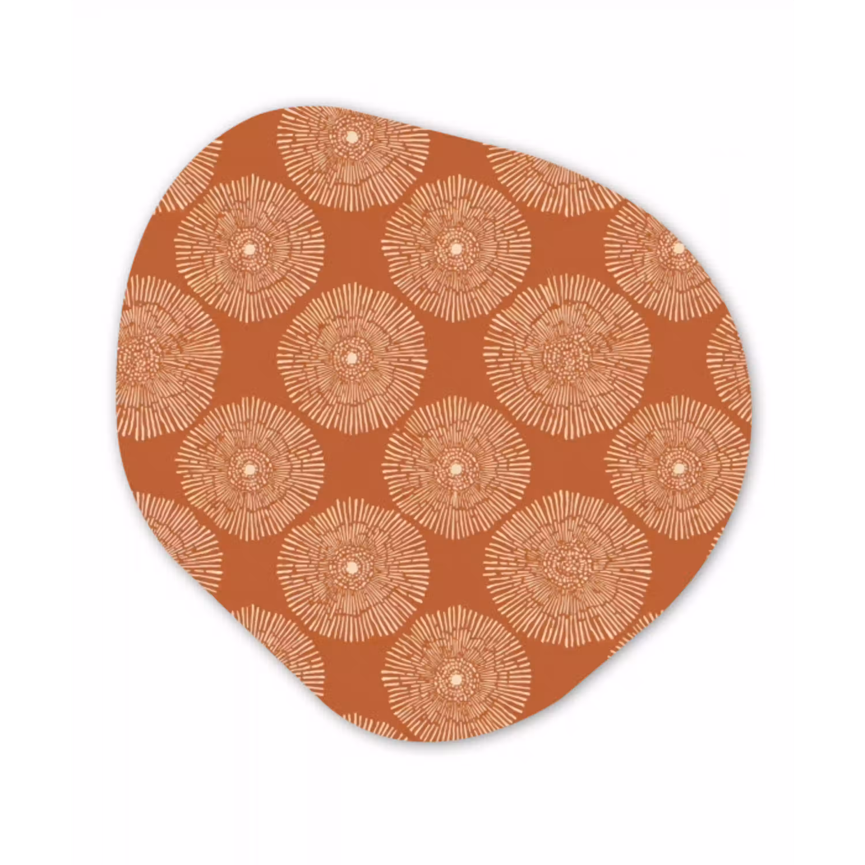 Cirkels - Grafisch - Patroon - Terracotta Wandcirkel Organisch Aluminium middel 851 -3d