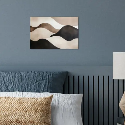 Golven - Abstract - Beige poster papier klein -sfeer2