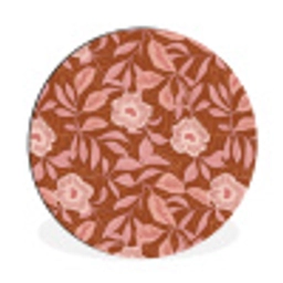 Patroon - Bladeren - Terracotta Wandcirkel aluminium klein 190 -3d