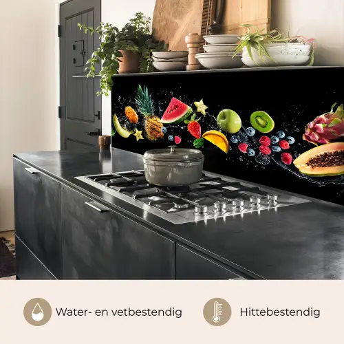 Splash - Fruit - Zwart keuken achterwand 2 middel -usp_NL