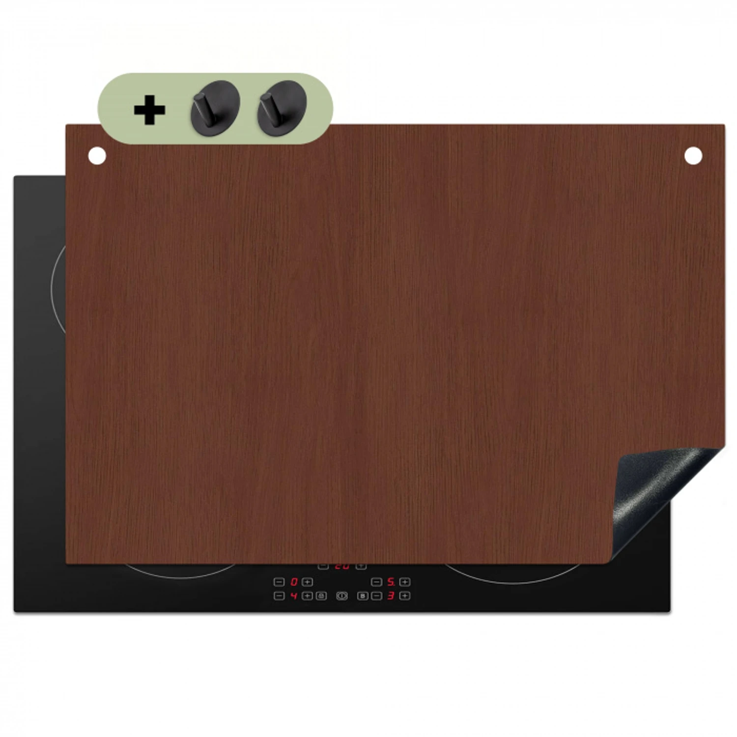 Hout - Plank - Abstract - Patronen Inductie beschemer met haakjes klein 777 -3d