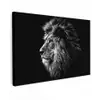 Zwart Wit - Leeuw - Kop - Dieren canvas 2cm klein -z3d