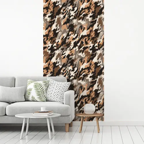 Camouflage - Patroon - Beige - Bruin fotobehang vinyl groot 64 -woonkamer