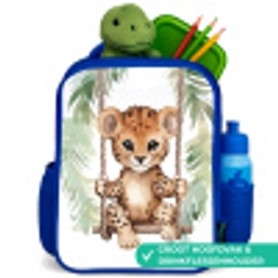 Luipaard - Dier - Kinderen - Jungle Kinderrugzak - Blauw middel -inhoud_NL