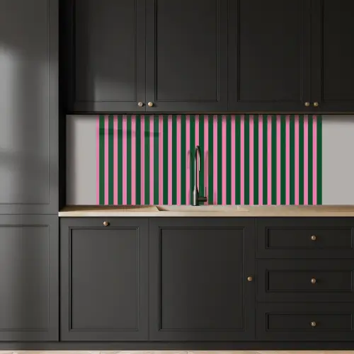 Verticale strepen - Groen - Roze keuken achterwand 2 middel 871 -sfeer1