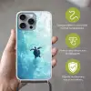 Schildpad - Zee - Blauw - Schittering Hoesje iPhone 16 Pro Max met koord klein -sfeer2_NL