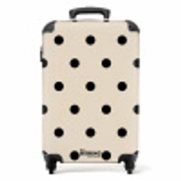 Beige achtergrond met zwarte stippen NBS - Handbagage koffer - Unisex middel -productfoto_recht