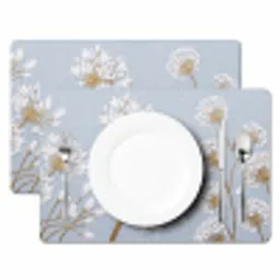 Illustratie - Bloemen - Blauw Placemat vinyl groot -zzsfeer2_Kitchenyeah-website