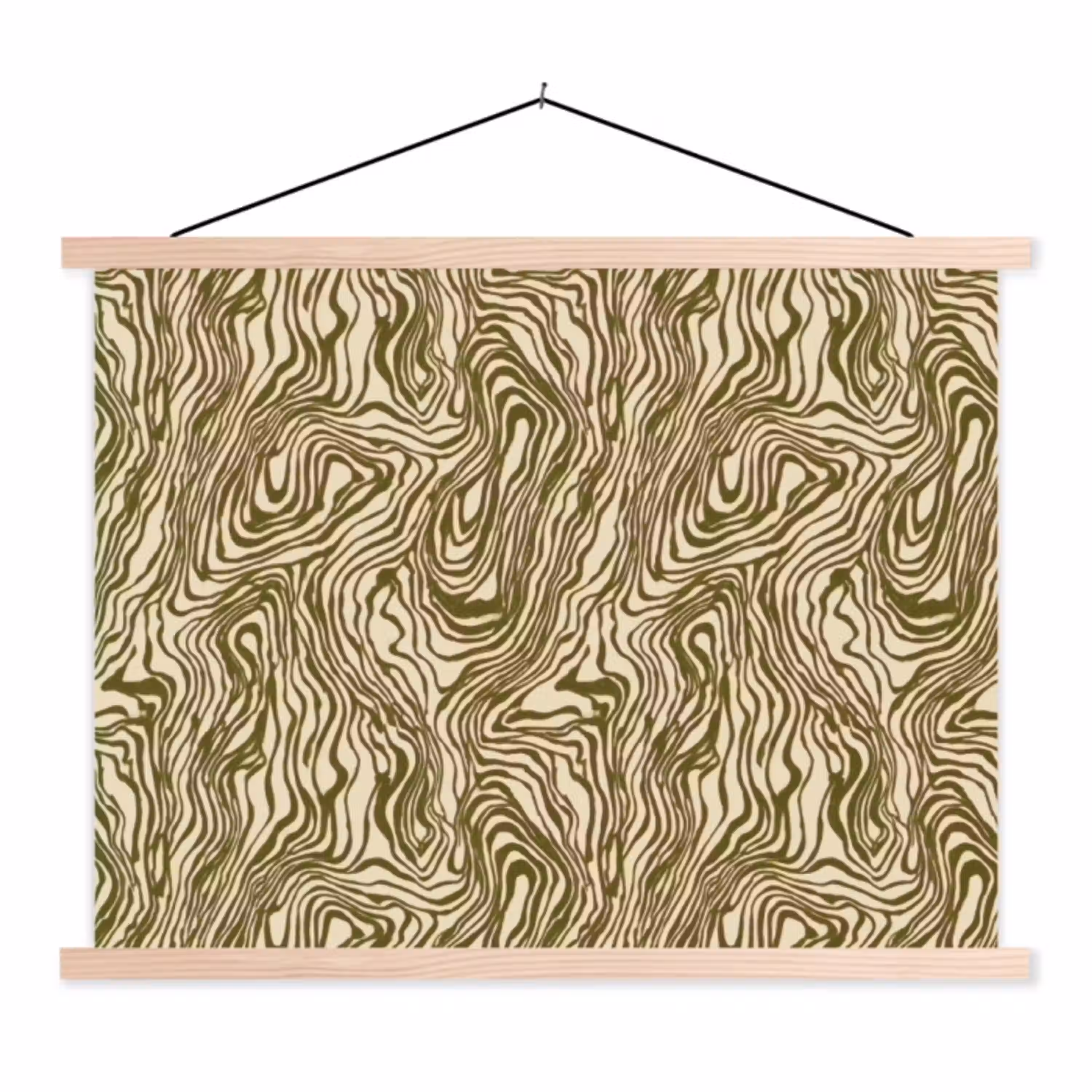 Abstract - Marmer - Groen textielposter latten blank klein 122 -3d