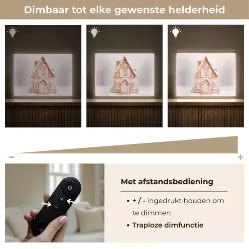 Huisje - Suiker - Pastel Light Box met batterij (Wandlamp) middel -USP_dimbaarNL