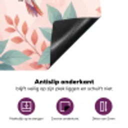 Kolibrie - Vliegen - Natuur - Illustratie - Kleurrijk Inductie beschermer vinyl 3mm middel -zzzzzzz-cc-onderkant