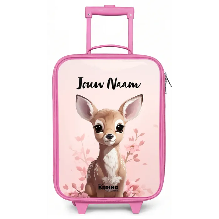 Hedwig hertje Kinderkoffer - Roze klein -zz3dotto