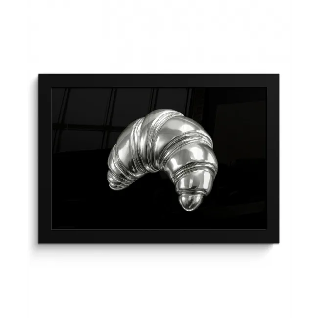 Croissant - Metaal - Zilver fotolijst zwart zonder passe partout klein -3d