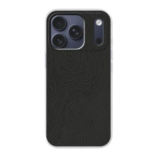 Topografische lijnen - Grijs - Abstract Telefoonhoesje iPhone 17 Pro klein -3d