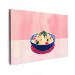 Rijst - Illustratie - Kom - Groente Tuinposter op houten frame 2 cm dik klein -3d